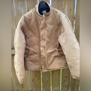 Vintage Tan Carhartt Jacket Mens M Thrashed Look Quilt Lined 90s